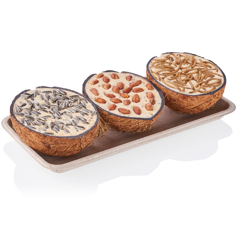 Lillebro Coconut Shells with Bird Food 3 Shells
