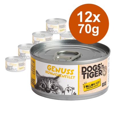 Dogs'n Tiger Cat Filet 12 x 70g Tuna & Salmon Fillet