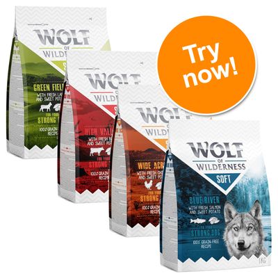 Wolf of Wilderness Soft Mixed Pack 4 x 1kg
