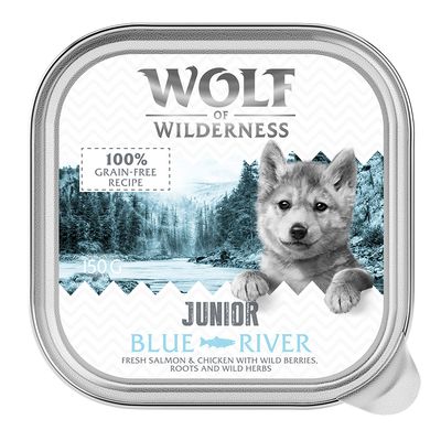Wolf of Wilderness Junior Duo Protein Recipe Trays Blue River - Chicken & Salmon (6 x 150g)