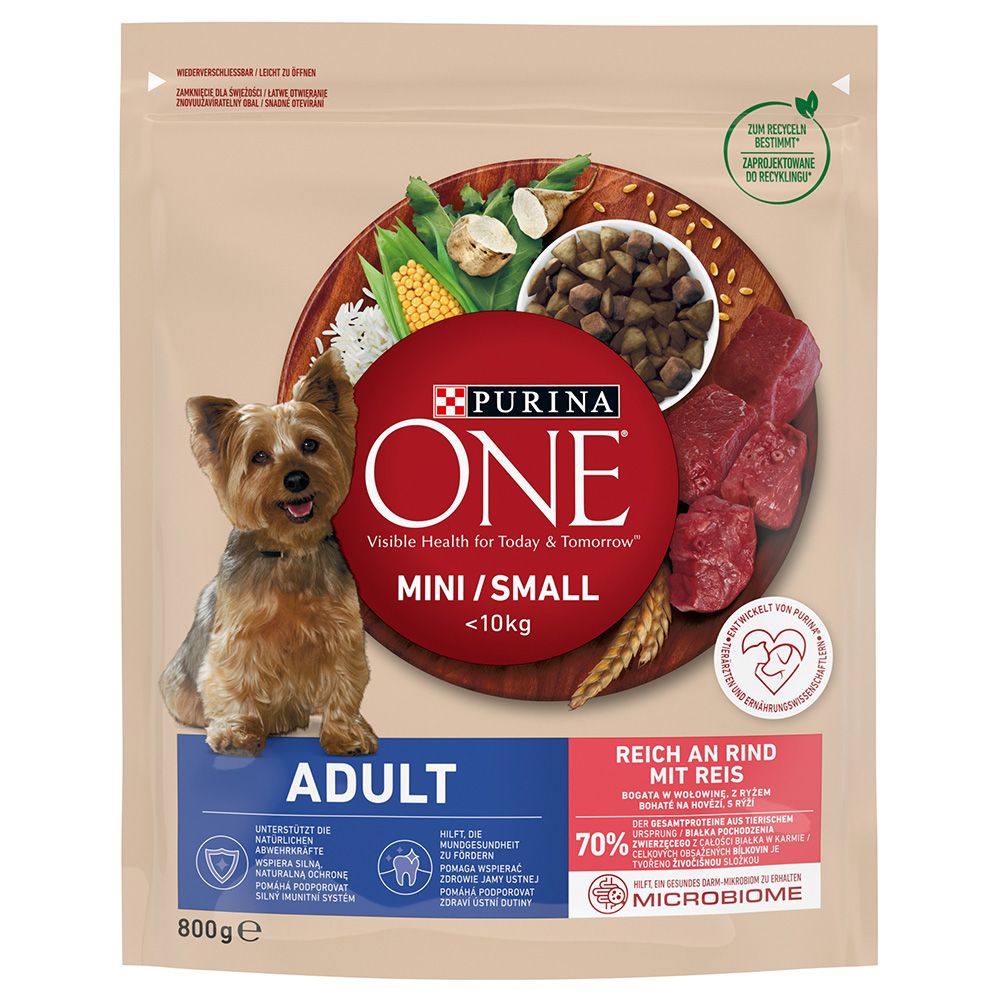 PURINA ONE Mini Adult Beef & Rice 800g