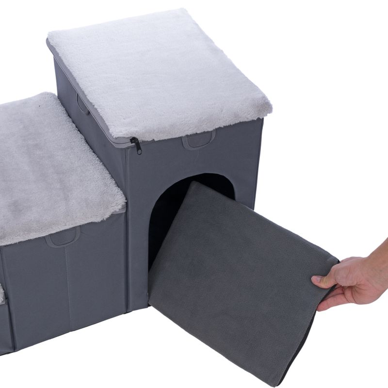 TIAKI Folding Pet Staircase with 3 Steps 76 x 39 x 41cm (L x W x H)