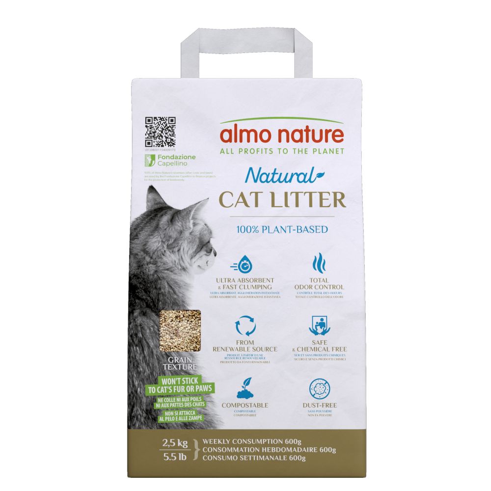 2 x 2.5kg Almo Nature Cat Litter - 15% Off! * Natural Grain Texture (2 x 2.5kg)