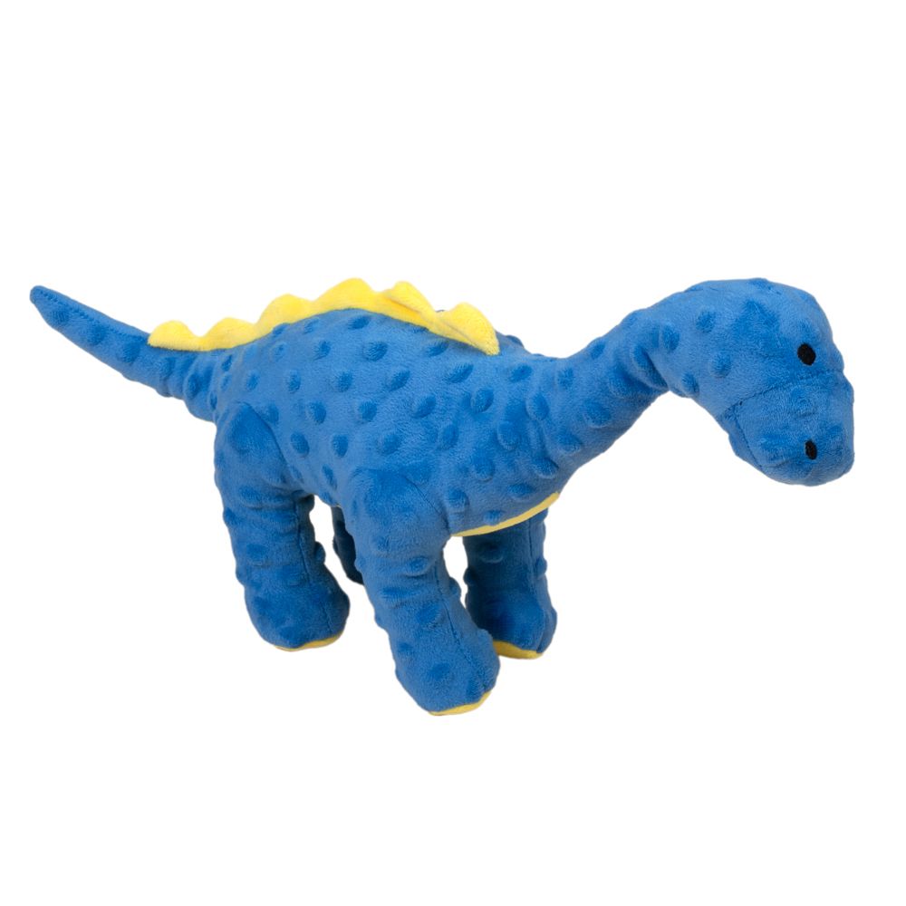 TIAKI Blue Dino Plush Dog Toy approx. 38 x 10 x 20 cm (L x W x H)