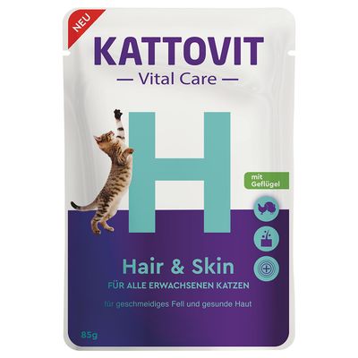 Kattovit Vital Care Hair & Skin Pouches with Poultry 6 x 85 g