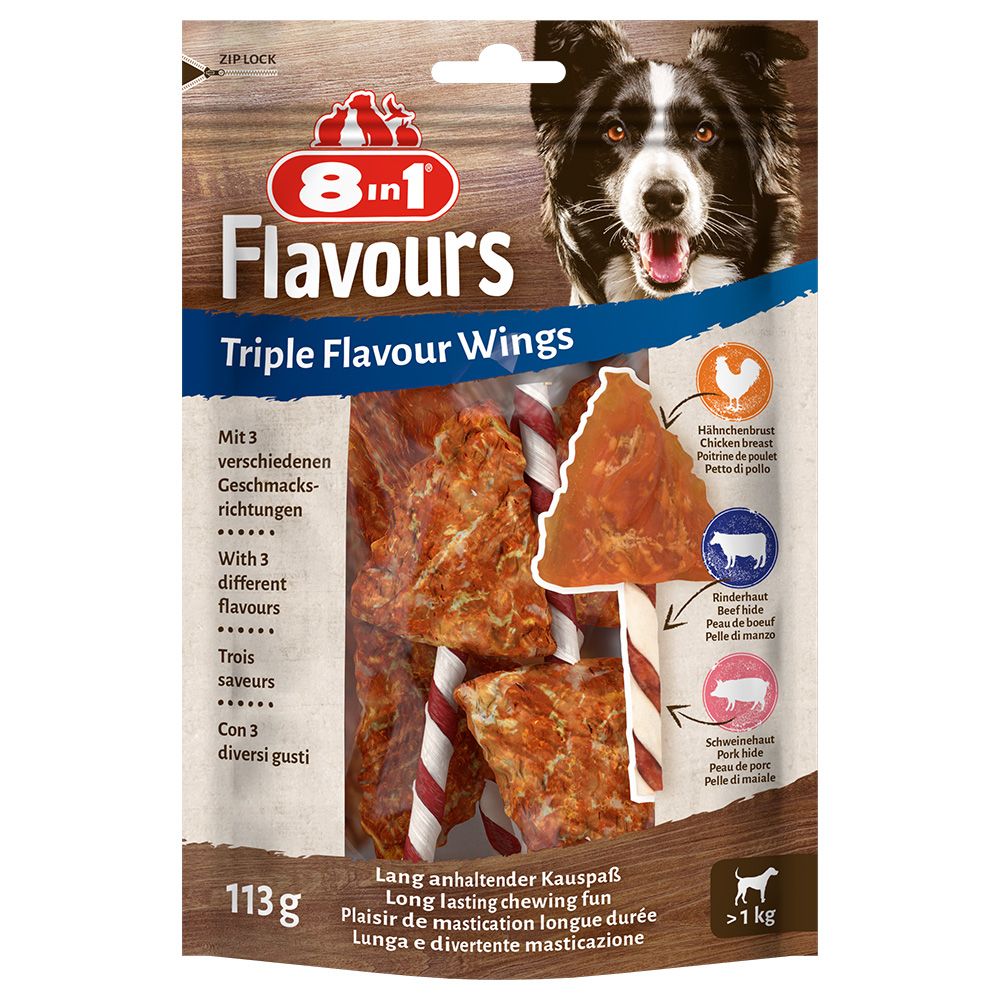 8in1 Triple Flavour Wings Chew Sticks 6 Sticks