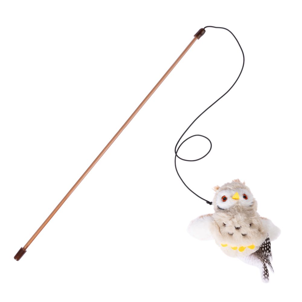 TIAKI Electronic Cat Dangler Toy Owl with Feathers 1 Dangler Toy