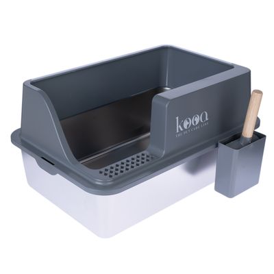 kooa Stainless Steel Litter Box Grey
