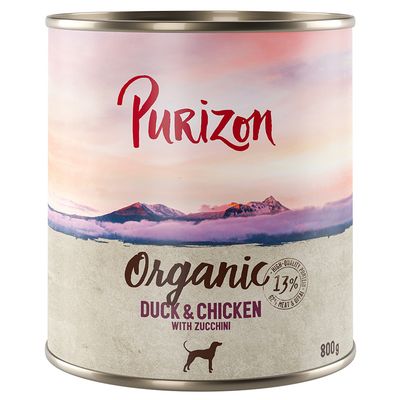Purizon Organic 6 x 800g Duck & Chicken with Courgette