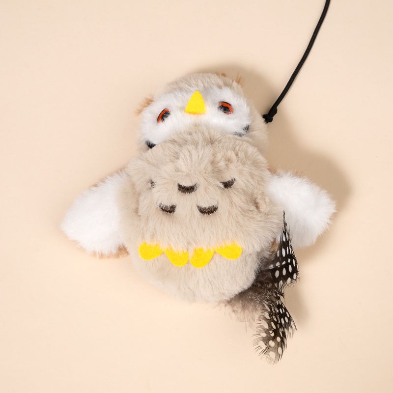 TIAKI Electronic Cat Dangler Toy Owl with Feathers 1 Dangler Toy