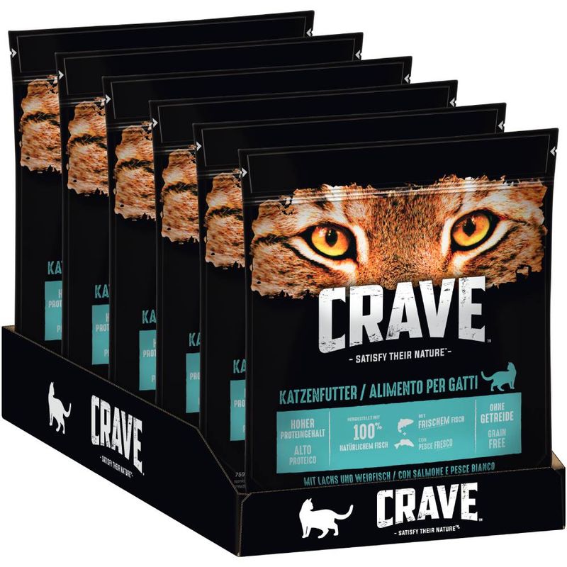 Crave Adult Salmon & Whitefish Dry Cat Food 750g
