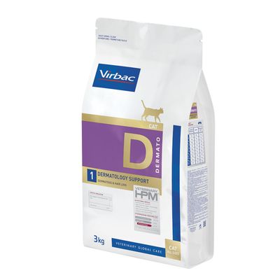 Virbac Veterinary HPM Cat Dermato D1 Economy Pack: 2 x 3kg