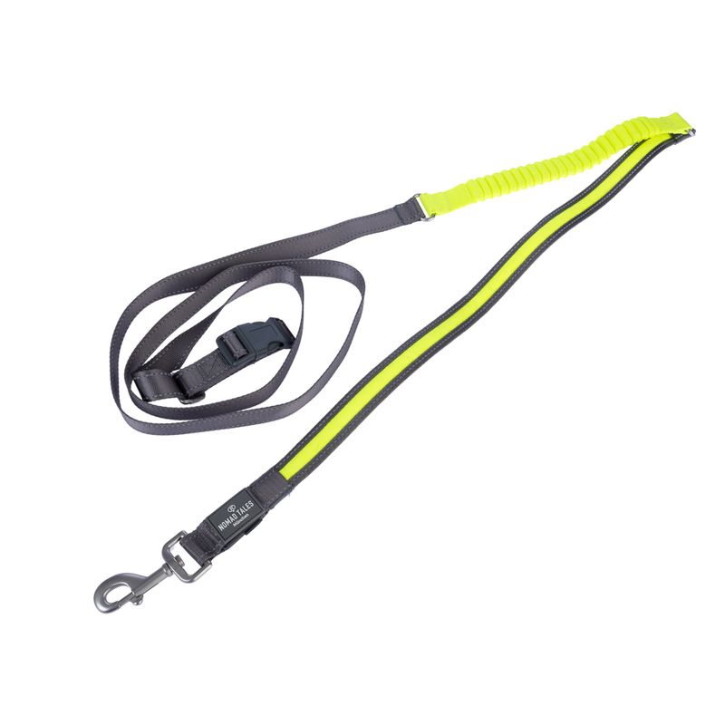 Nomad Tales Spirit USB LED Jogging Lead - Neon Yellow & Grey 180 - 250 cm Length, 25mm Width