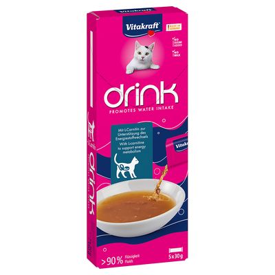 Vitakraft Cat Drink with Salmon & L-Carnitine 5 x 30g