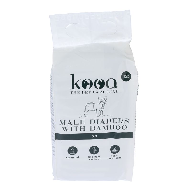 kooa Male Diapers with Bamboo Size XS: 20 - 26 cm, 12 Nappies