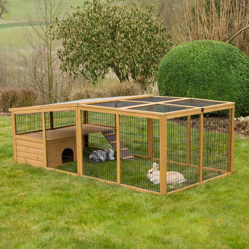 Kerbl Pet Free-Range Enclosure with Plastic Roof & Escape Barrier 220 x 115 x 75cm (L x W x H)
