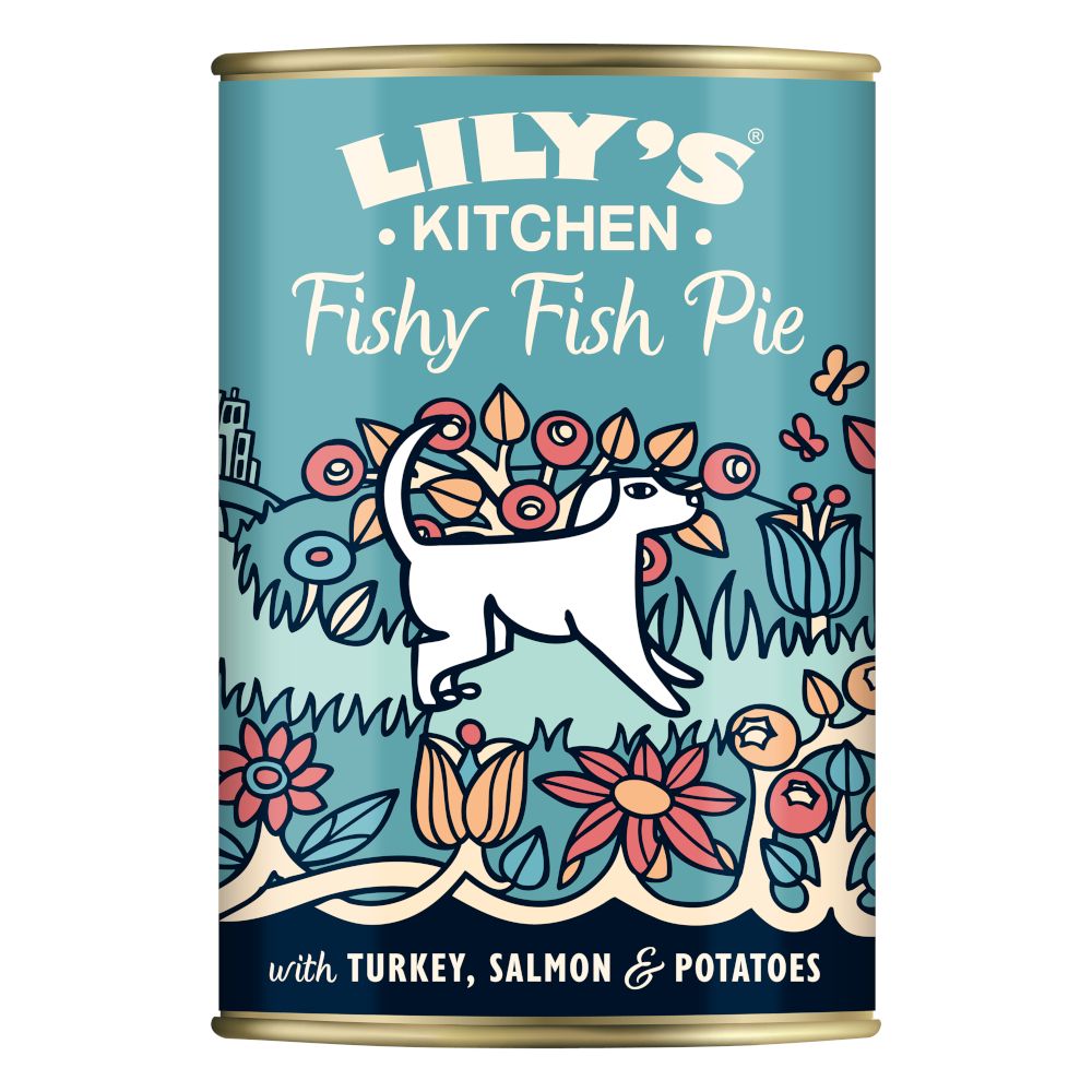 Lily's Kitchen Grain-Free Menus for Dogs 12 x 400g Fishy Fish Pie (Salmon, Herring and Turkey)