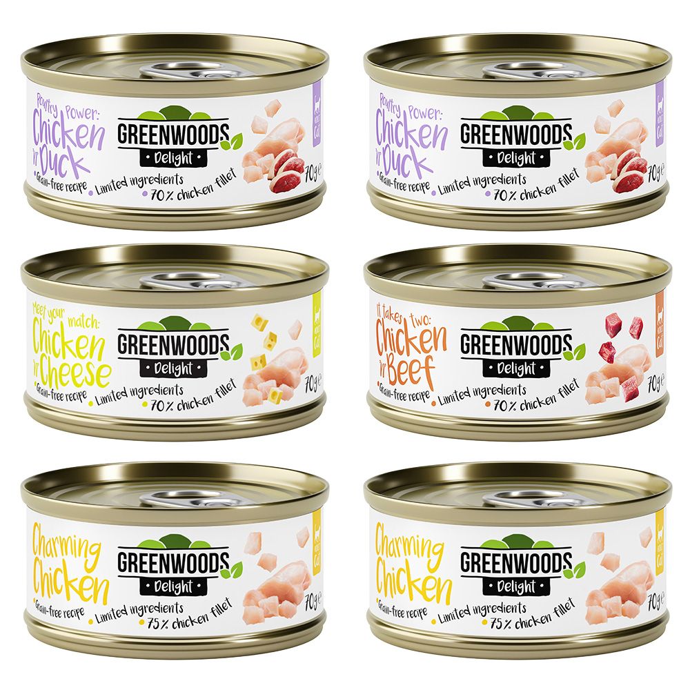 Greenwoods Delight Mixed Trial Pack Chicken 6 x 70g Mix: 4 Varieties (Chicken)