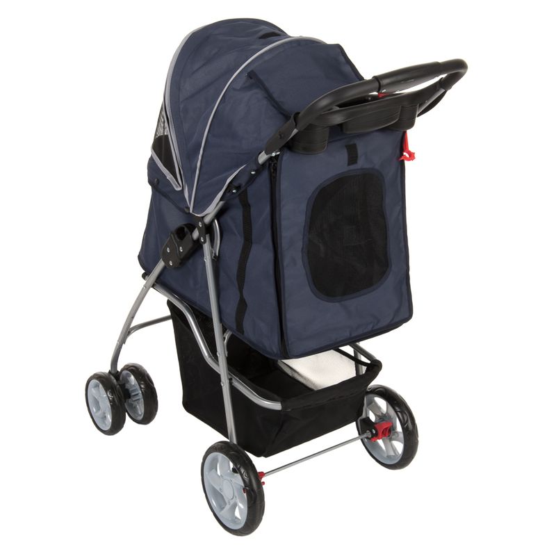 Sporty Pet Stroller for Small Dogs Navy Blue & Grey
