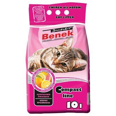 Super Benek Compact Citrus Freshness Cat Litter 10l (approx. 8kg)