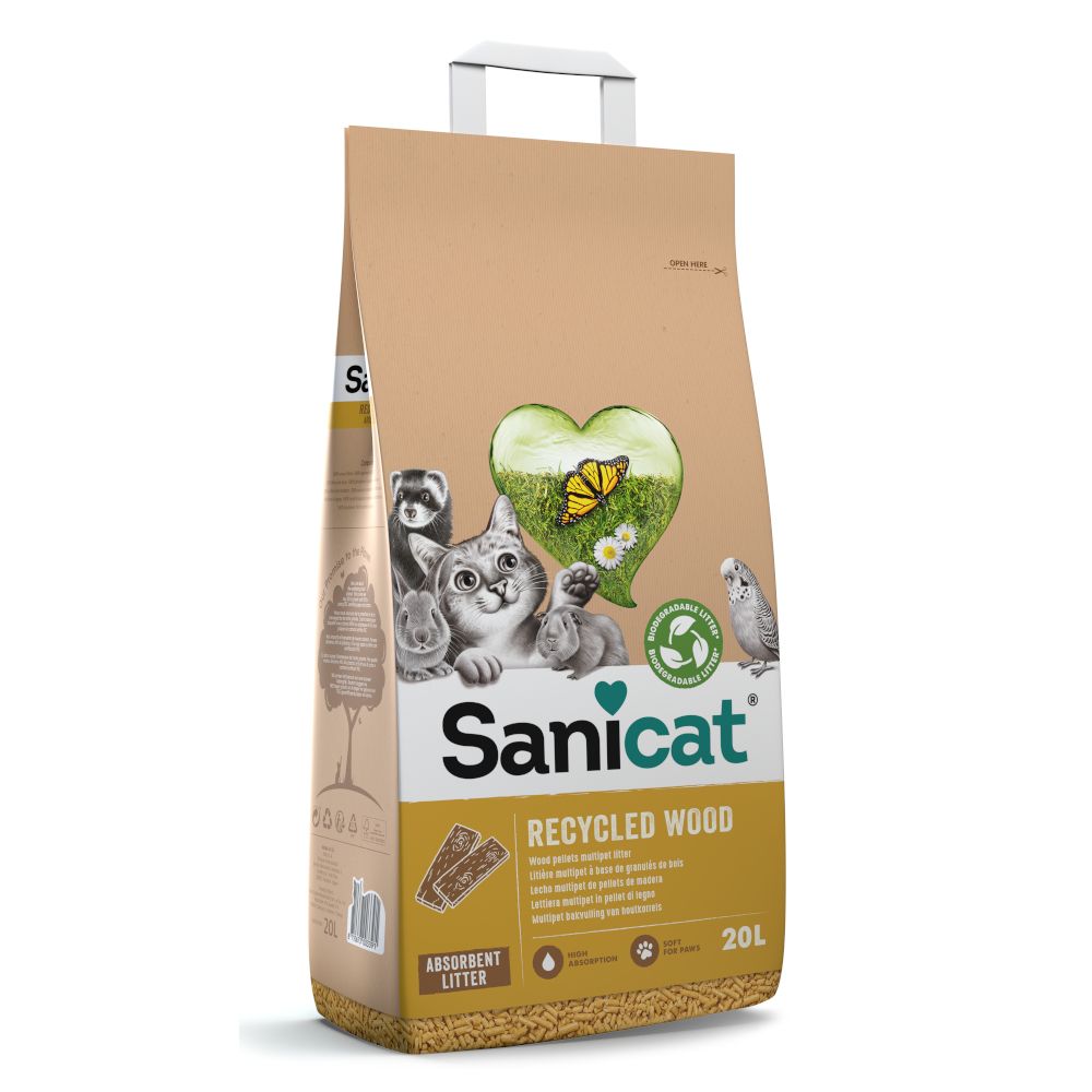 Sanicat Recycled Wood Cat Litter 20l