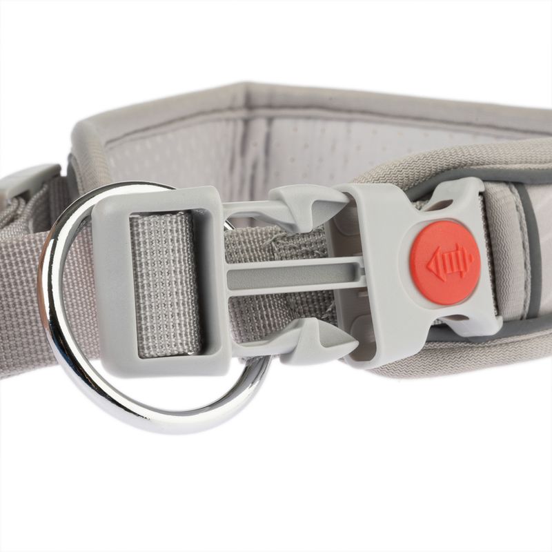 TIAKI Collar Soft & Safe, grey matching leash: 200 cm long, 20 mm wide