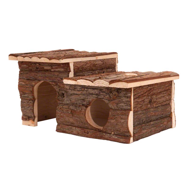 Log Cabin with Roof Terrace for Small Pets 43 x 28 x 22 cm (L x W x H)