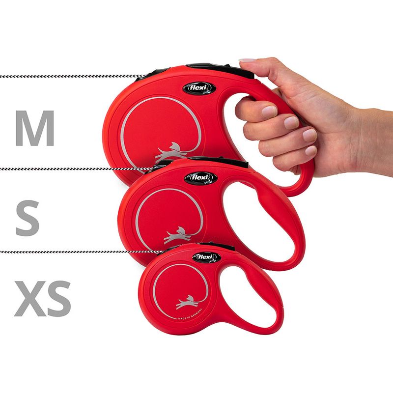 flexi Red New Classic 5m Rope Lead S: up to 12kg