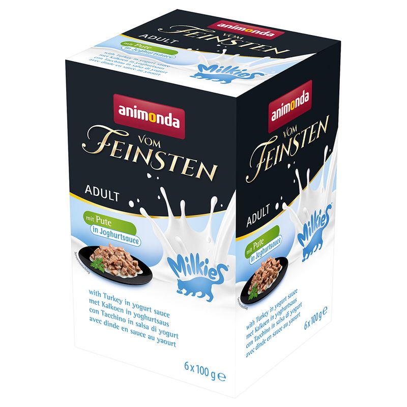 animonda Vom Feinsten Adult Milkies in Sauce Saver Pack 32 x 100g Turkey in Yoghurt Sauce