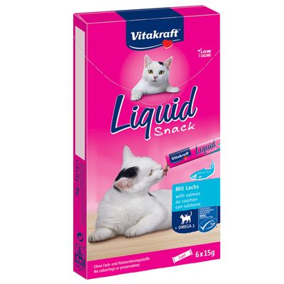 Vitakraft Cat liquid Snack with Salmon & Omega-3 6 x 15g