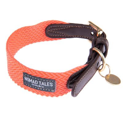 Nomad Tales Bloom Collar, coral Size M: 40 - 46 cm neck circumference, W 32 mm