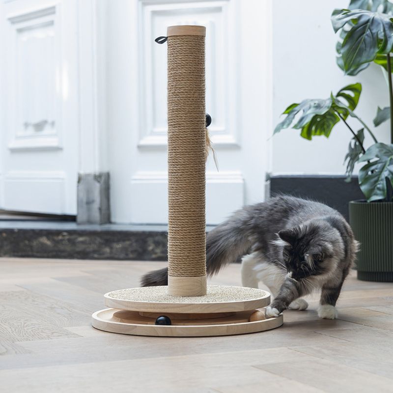 Designed by Lotte Zavi Wooden Scratching Post brown