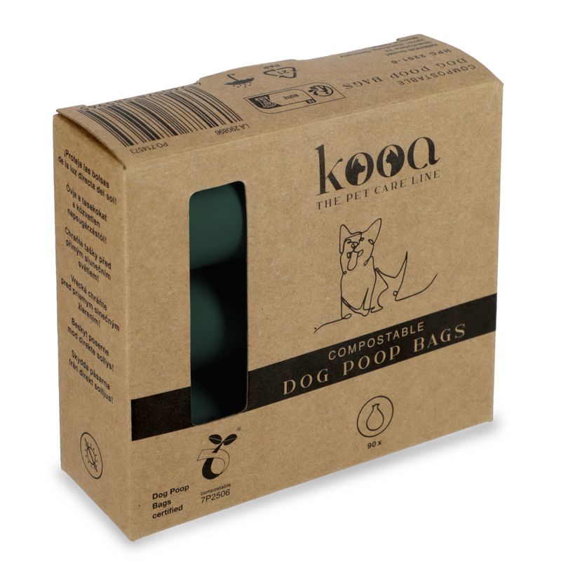 kooa Biodegradable Dog Poop Bags 6 Rolls (15 bags per roll)
