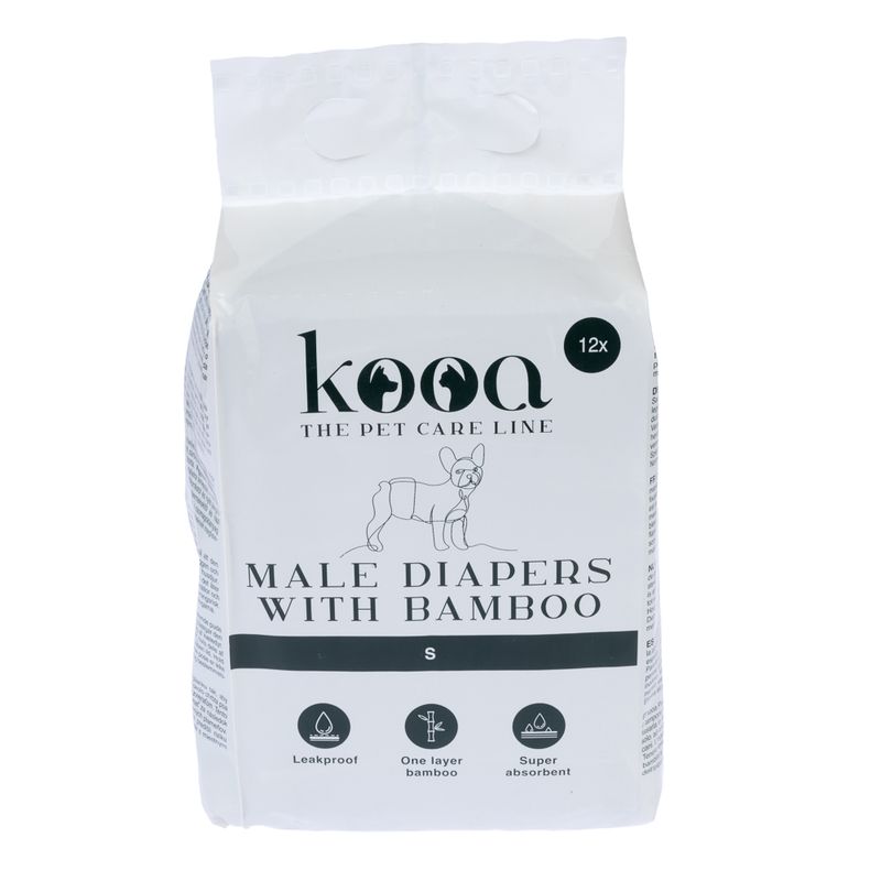 kooa Male Diapers with Bamboo Size XS: 20 - 26 cm, 12 Nappies