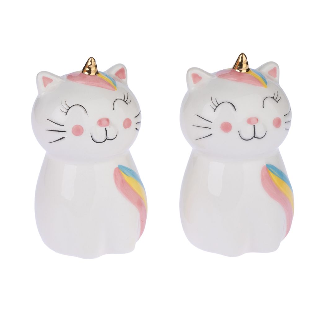 TIAKI Unicorn Cat Salt & Pepper Shaker Set Set of 2