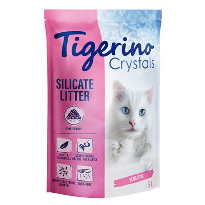 Tigerino Crystals Colourful Cat Litter - Sensitive, Unscented 5l Pink