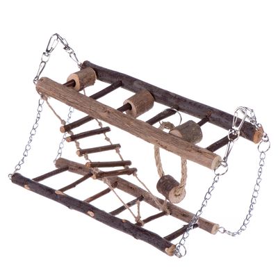 Wood Hanging Bridge for Small Pets size: 27 x 7 x 17 cm (L x W x H)
