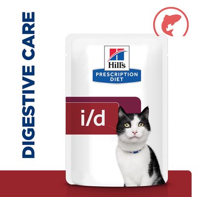 Hill's Prescription Diet Feline i/d Digestive Care - Salmon 12 x 85g Pouches