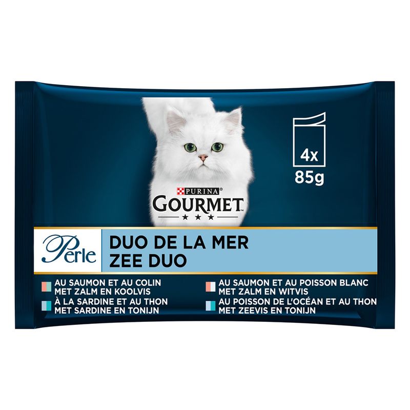 Gourmet Perle Mixed Pack 4 x 85g Turkey, Tuna, Duck & Lamb