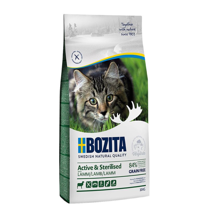 Bozita Grain Free Active & Sterilised Dry Cat Food - Lamb 2kg