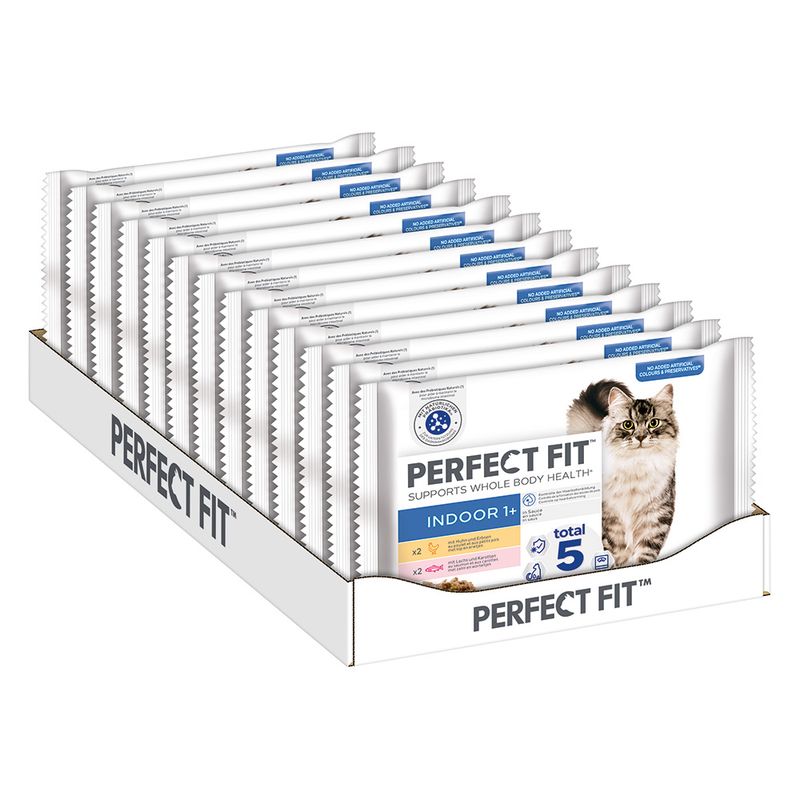 Perfect Fit Indoor 1+ Pouches Chicken & Peas (12 x 85g)