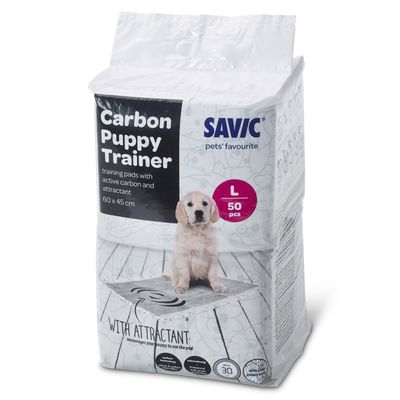 Savic Puppy Trainer Pads with Activated Charcoal Medium: 45 x 30cm, 50 Pads
