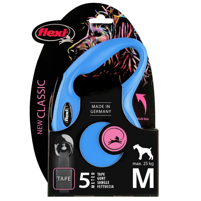 flexi New Classic Tape Lead M – Blue, 5m Lead: 5m long