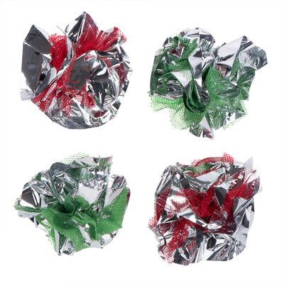 Mesh Crackle Balls Cat Toy Set of 4 Balls