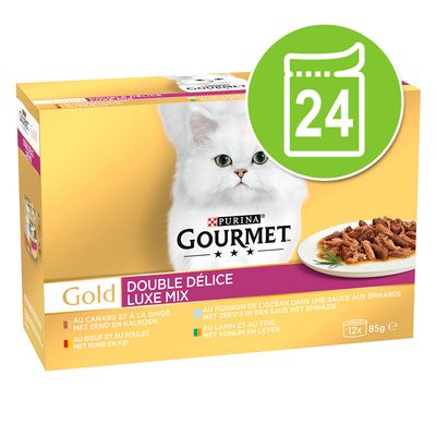 Gourmet Gold Double Delicacies Saver Pack 24 x 85g Luxury Mix