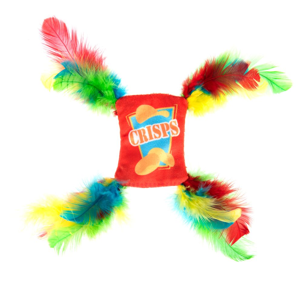 Cat Toy Crinkle Crisps with Feathers 1 piece