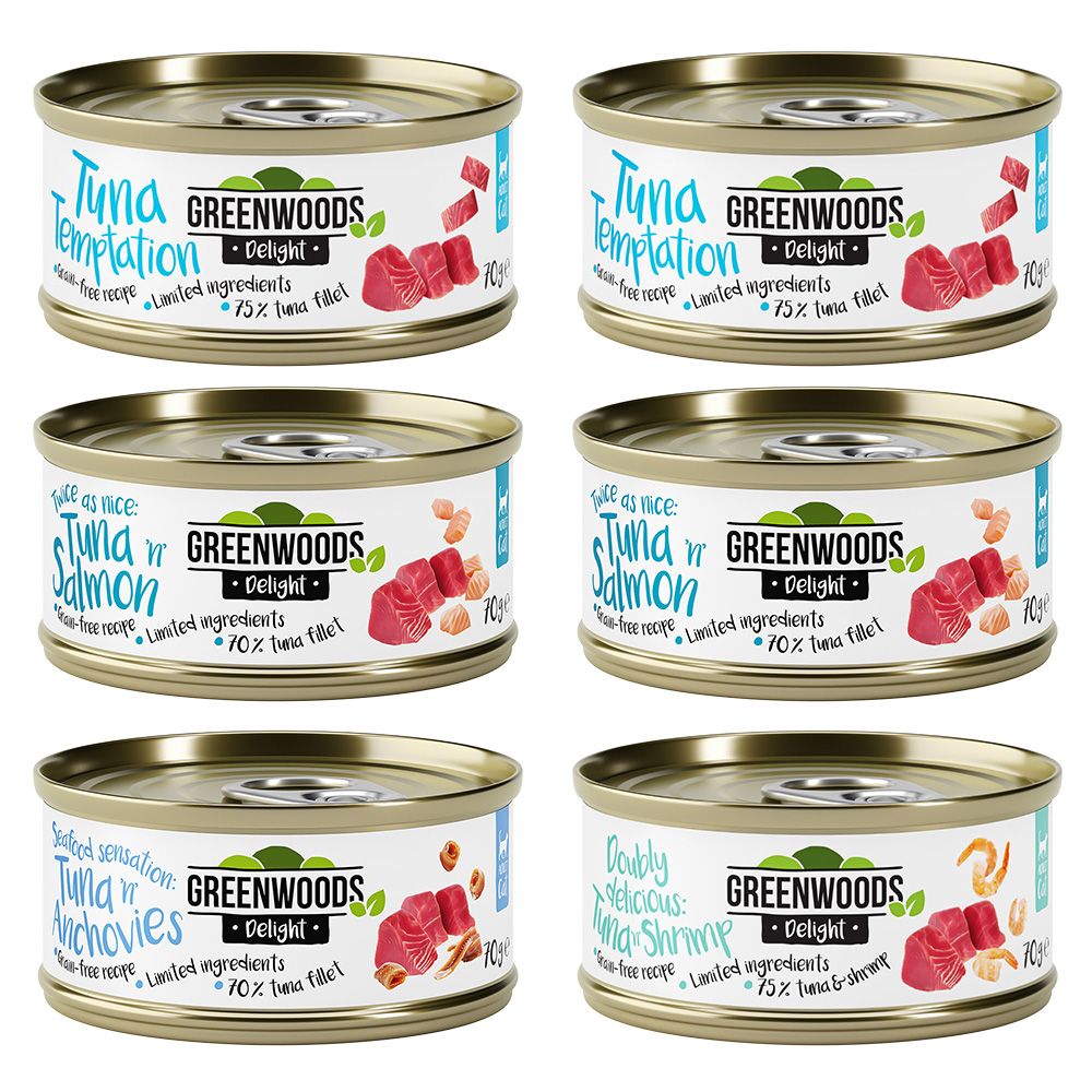 Greenwoods Delight Mixed Trial Pack Tuna 6 x 70g Mix: 4 Varieties (Tuna)