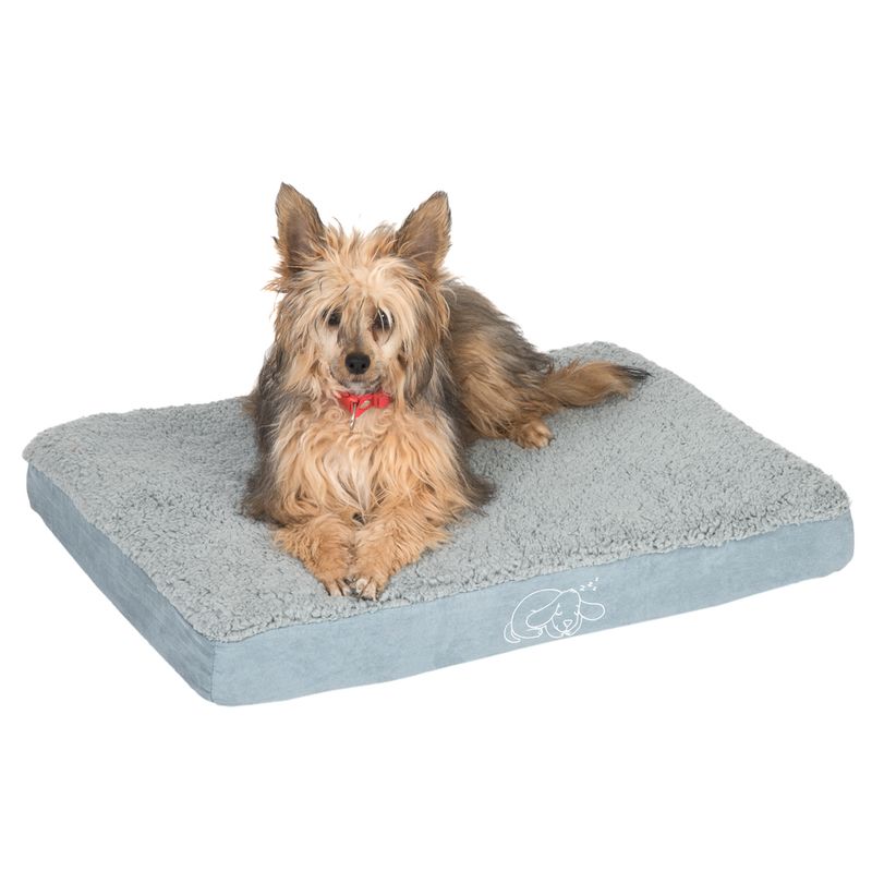 Rectangular Memory Foam Dog Bed - Grey 72 x 50 x 9.5 cm (L x W x H)