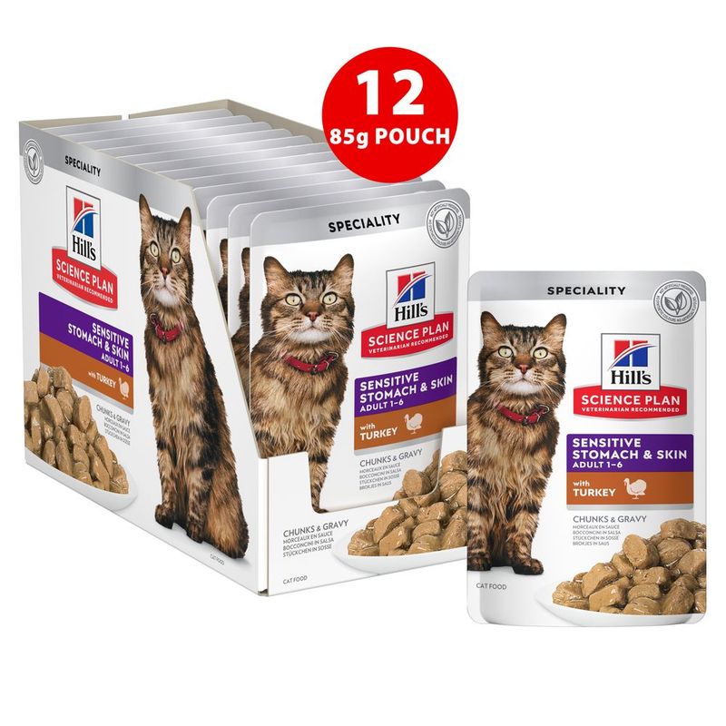 Hill's Science Plan Adult Sensitive Stomach & Skin Turkey (12 x 85g)