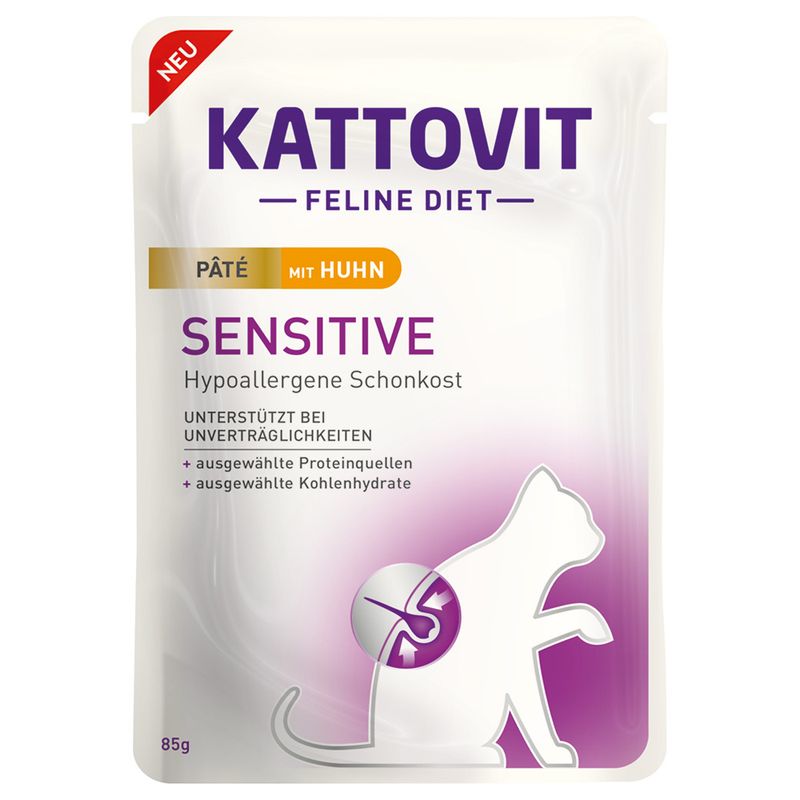 Kattovit Sensitive Paté 10 x 85g With Chicken